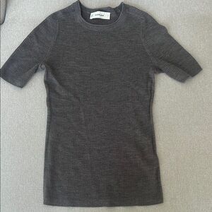Everlane Gray Short Sleeve Knit Top